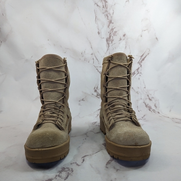 Altama Boot Size 5.5 Wide Mens Tan Suede Coyote Vibram Desert Military Combat - Picture 4 of 13